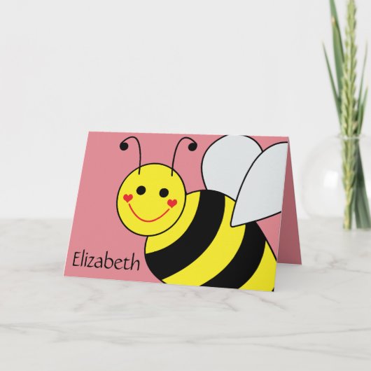 Cute Bumble Bee Persoonlijk Kaart (Voorkant)