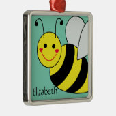 Cute Bumble Bee Persoonlijk Metalen Ornament (Rechts)
