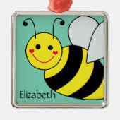 Cute Bumble Bee Persoonlijk Metalen Ornament (Voorkant)