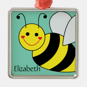 Cute Bumble Bee Persoonlijk Metalen Ornament