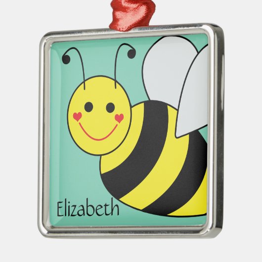 Cute Bumble Bee Persoonlijk Metalen Ornament (Links)