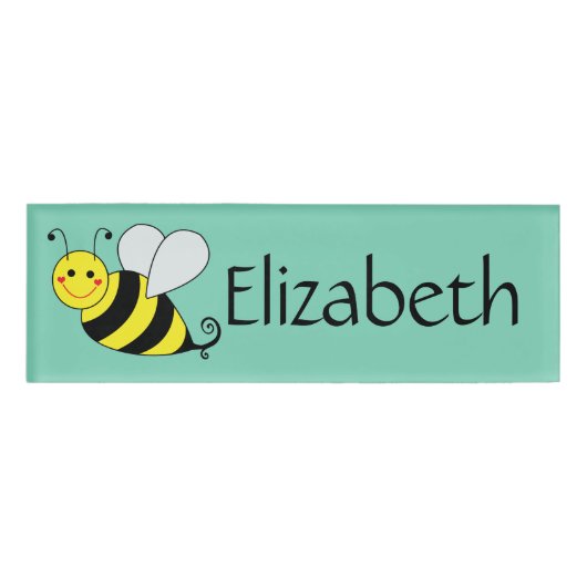 Cute Bumble Bee Persoonlijk Naambadge (Voorkant)
