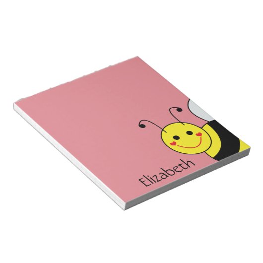 Cute Bumble Bee Persoonlijk Notitieblok (Schuin)