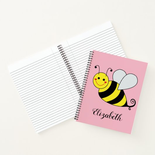 Cute Bumble Bee Persoonlijk Notitieboek (Binnen)