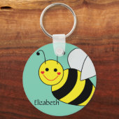 Cute Bumble Bee Persoonlijk Sleutelhanger (Voorkant)