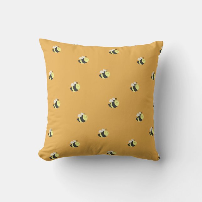 Cute Bumble Bee Pillow Kussen (Voorkant)