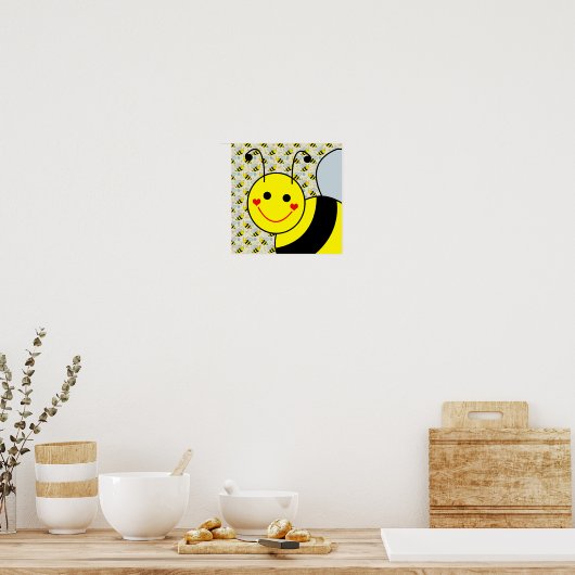 Cute Bumble Bee Poster (Keuken)