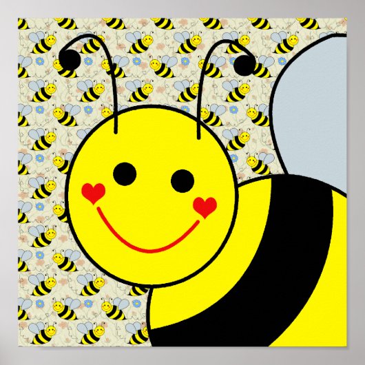 Cute Bumble Bee Poster (Voorkant)
