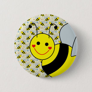 Cute Bumble Bee Ronde Button 5,7 Cm