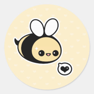 Cute Bumble Bee Ronde Sticker