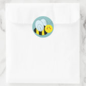Cute Bumble Bee Ronde Sticker (Tas)
