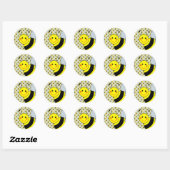 Cute Bumble Bee Ronde Sticker (Vel)