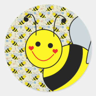 Cute Bumble Bee Ronde Sticker