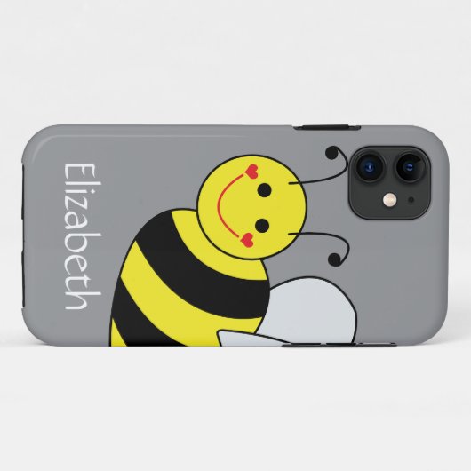 Cute Bumble Bee Specialized Gray Case-Mate iPhone Case (Achterkant (horizontaal))