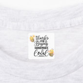 Cute bumble bee thanks for buying handmade & local labels (Aangebracht)