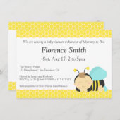 Cute Bumble Bee Theme, Boy Baby shower Kaart (Voorkant / Achterkant)
