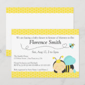 Cute Bumble Bee Theme, Boy Baby shower Kaart (Voorkant / Achterkant)