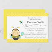Cute Bumble Bee Theme, Boy Baby shower Kaart (Voorkant / Achterkant)