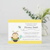 Cute Bumble Bee Theme, Boy Baby shower Kaart (Staand voorkant)