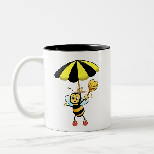 Cute Bumble Bee Two-Tone Coffee Mok (Links)