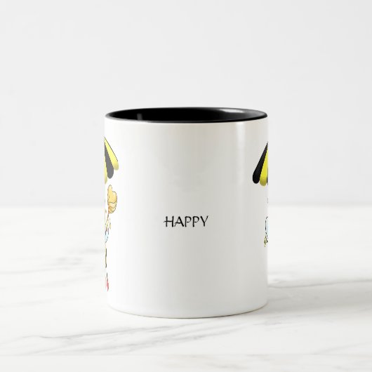 Cute Bumble Bee Two-Tone Coffee Mok (Center)