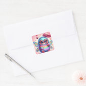 Cute Bumble Bee Vierkante Sticker (Envelop)