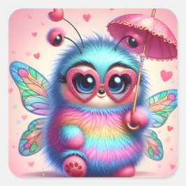 Cute Bumble Bee Vierkante Sticker