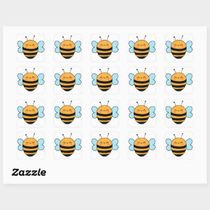 Cute Bumble Bee Vierkante Sticker