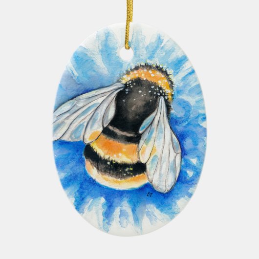 Cute Bumble Bee Waterverf Art Keramisch Ornament (Voorkant)