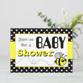 Cute Bumble Bee Yellow and Black Baby shower Kaart (Staand voorkant)