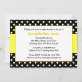 Cute Bumble Bee Yellow and Black Baby shower Kaart (Achterkant)