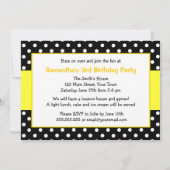 Cute Bumble Bee Yellow and Black Birthday Party Kaart (Achterkant)