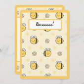 Cute Bumble Bee Yellow Cute Aankondiging (Voorkant / Achterkant)