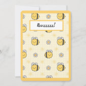 Cute Bumble Bee Yellow Cute Aankondiging (Voorkant)