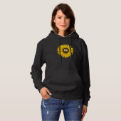 Cute Bumble Bee Yellow Sunflower Blossom Petal Flo Hoodie (Voorkant volledig)