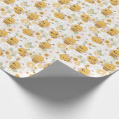 Cute Bumble Bees and Sunflower Wrapping Paper Cadeaupapier (Hoek)