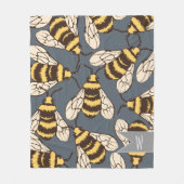 Cute Bumble Bees Illustration - Personalized Fleece Deken (Voorkant)