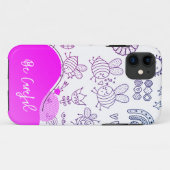 Cute Bumble bees iPhone Case (Achterkant (horizontaal))