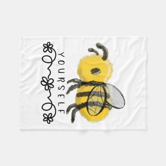 Cute Bumblebee Bee Yourself  Fleece Deken (Voorkant (Horizontaal))