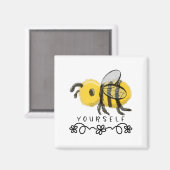 Cute Bumblebee Bee Yourself  Magneet (Voorkant / Achterkant)