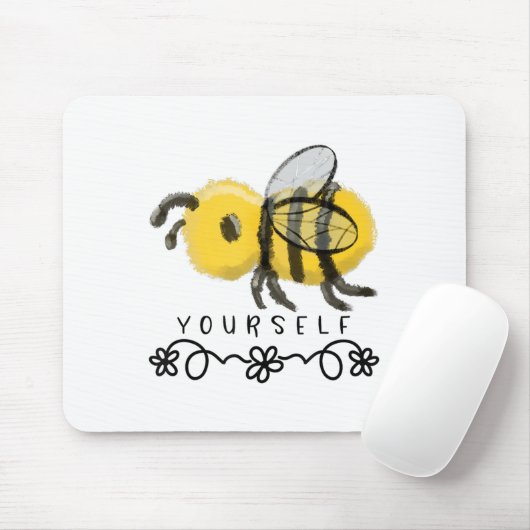 Cute Bumblebee Bee Yourself  Muismat (Met muis)