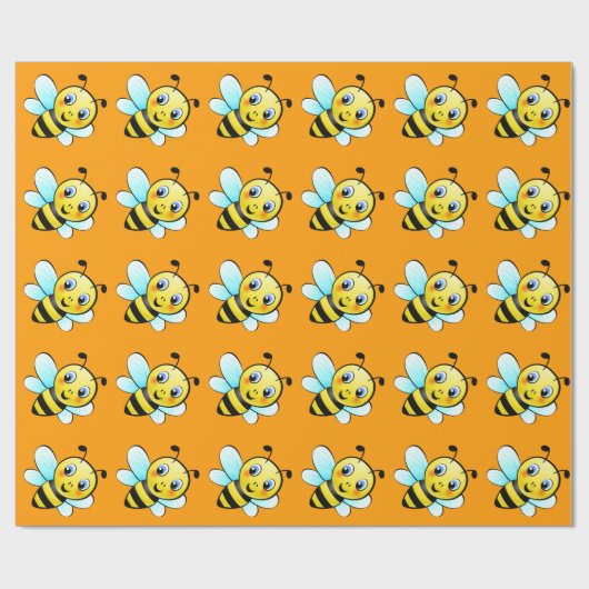 Cute Bumblebee Cadeaupapier (Vlak)
