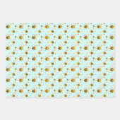 Cute Bumblebee en Flowers Inpakpapier Vel (Voorkant 2)