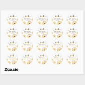 Cute Bumblebee en Sunflower Baby shower Ronde Sticker (Vel)