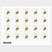 Cute Bumblebee Geel en Zwart | Bee Sterke Vierkante Sticker (Vel)
