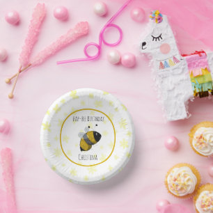 Cute Bumblebee Geel en Zwart   HapBee Birthday Papieren Kommen