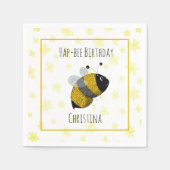 Cute Bumblebee Geel en Zwart | HapBee Birthday Servet (Voorkant)