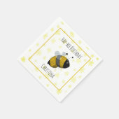 Cute Bumblebee Geel en Zwart | HapBee Birthday Servet (Hoek)