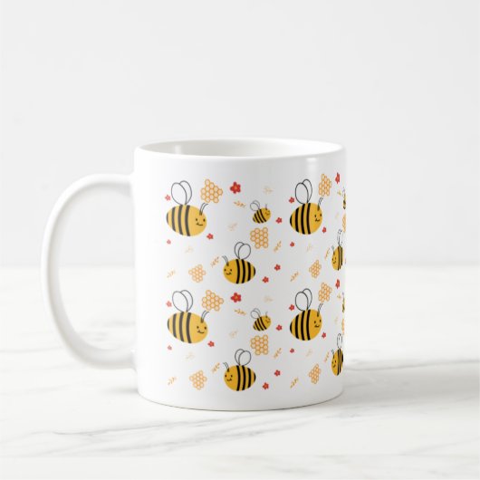 Cute Bumblebee Koffiemok (Links)