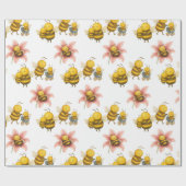 Cute Bumblebee Mom & Baby Bee Cadeaupapier (Vlak)